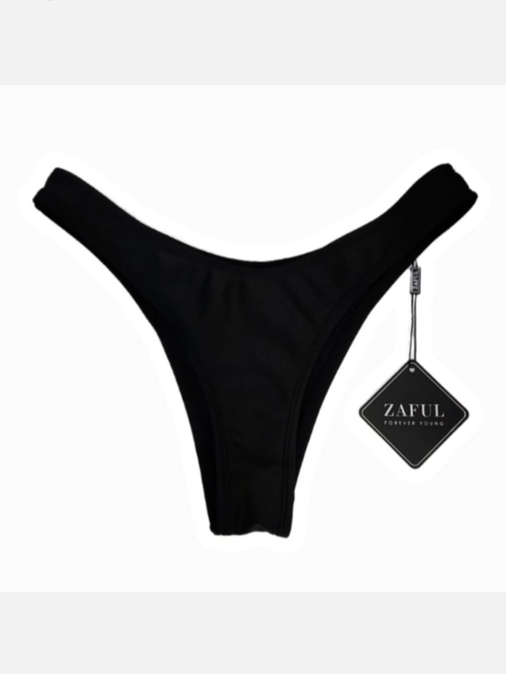 ZAFUL Black Cheeky Bikini Bottoms, Size S ~ NWT